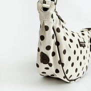 Crossbody Crescent Dog Walking Bag - Tiramisu Polka Dot