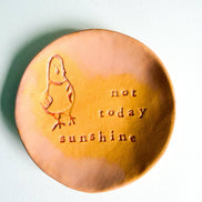Ceramic Pigeon Trinket Dish - Not Today Sunshine!: Black