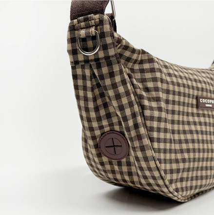 Crossbody Crescent Dog Walking Bag - Cotswolds Check
