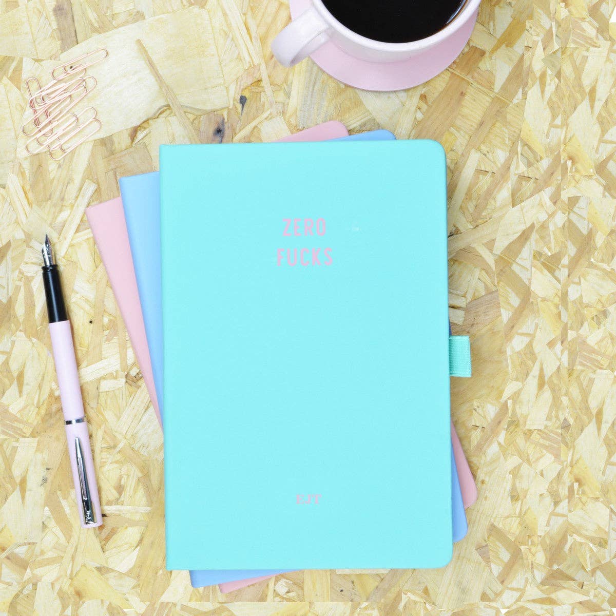 Zero Fucks Green & Pink Notebook