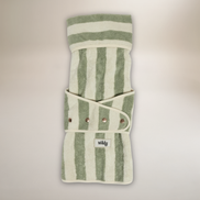 Matcha Stripe | The Cosy Cloak Drying Robe: XS