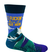 I Fuckin' Love it Out Here Men's Novelty Crew Socks