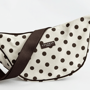 Crossbody Crescent Dog Walking Bag - Tiramisu Polka Dot