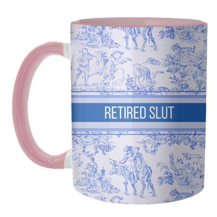 Mugs 'Retired Slut' by Lilly Rose: Mug Colour Inner & Handle 11oz - Black