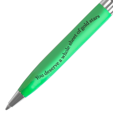 You Deserve a Whole Sheet of Gold Stars Green & Pink Pen
