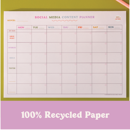 Social Media Weekly Content Planning Pad | A4 | Colourful