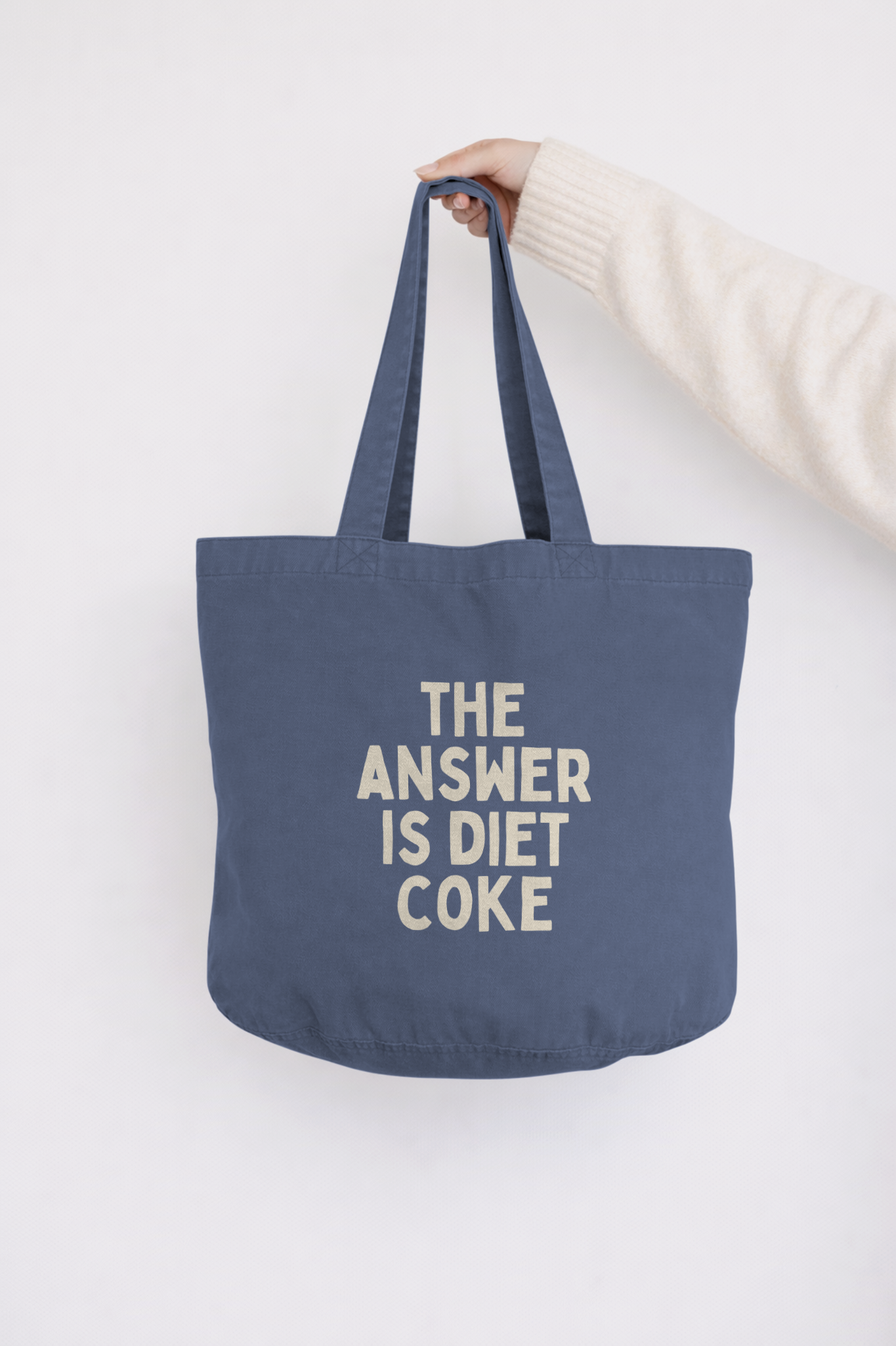 The Answer Is Diet Coke | Tote Bag: Vintage Denim