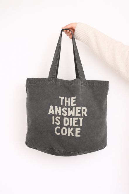 The Answer Is Diet Coke | Tote Bag: Vintage Denim