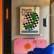 There's A Reason Why Art Print: Green/Pink/Blue / A3