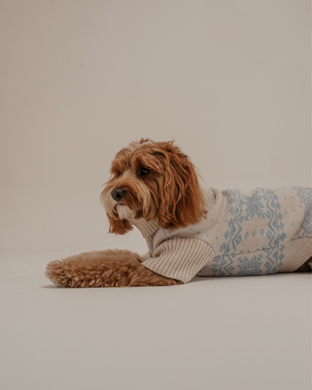 Ice Blue | Après Ski Roll Neck Knit: M