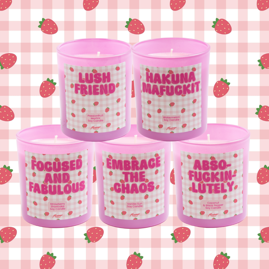 Coconut & Black Pepper Absofuckinlutely Pink Strawberry Candle