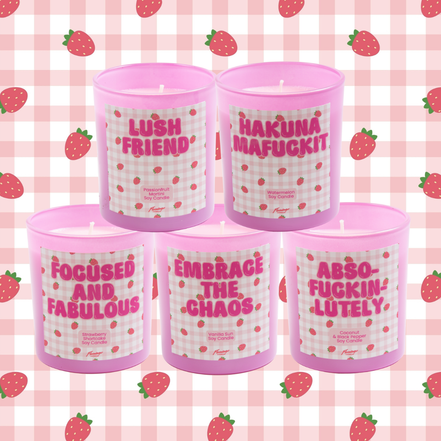 Coconut & Black Pepper Absofuckinlutely Pink Strawberry Candle