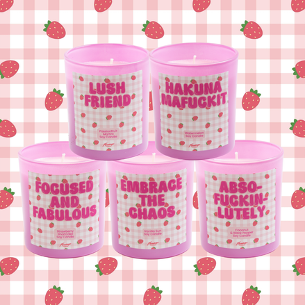 Coconut & Black Pepper Absofuckinlutely Pink Strawberry Candle
