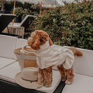 Hazelnut Stripe | The Cosy Cloak Drying Robe: L