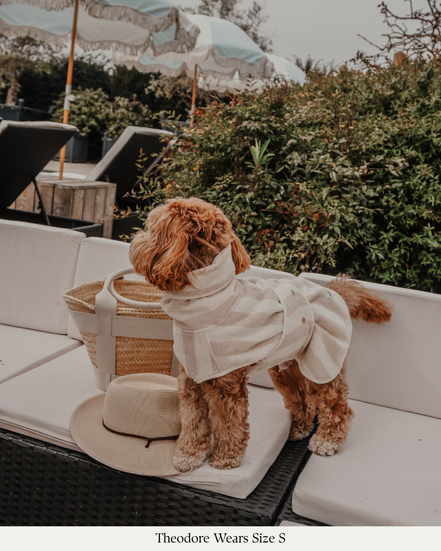 Hazelnut Stripe | The Cosy Cloak Drying Robe: L