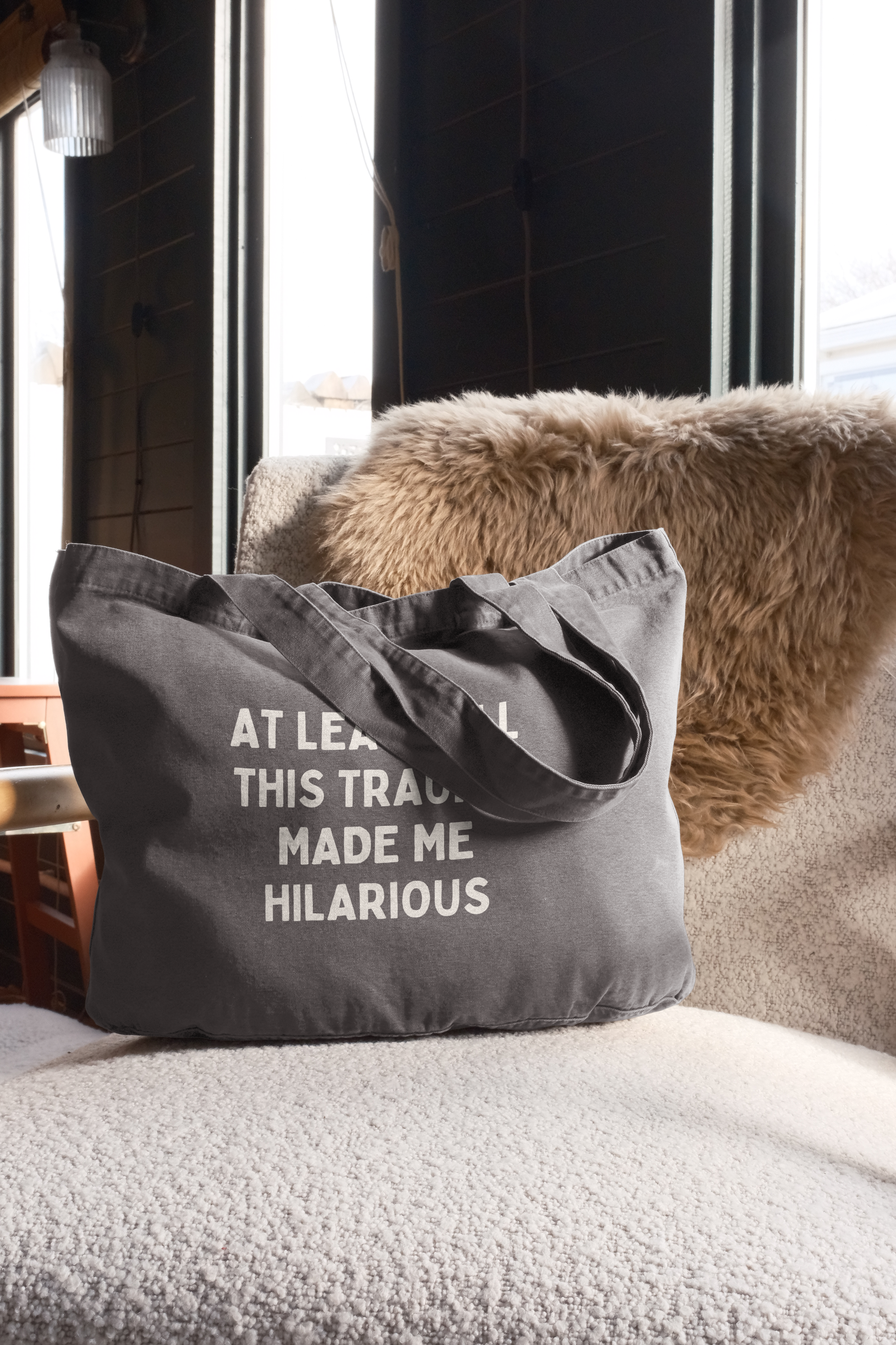 At Least All This Trauma Made Me Hilarious | Tote Bag: Vintage Light Blue