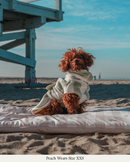 Matcha Stripe | The Cosy Cloak Drying Robe: S