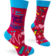 I See More Private Parts Than a Hooker Women's Crew Socks