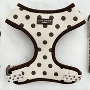 Tiramisu Polka Dot Adjustable Neck HARNESS: XS