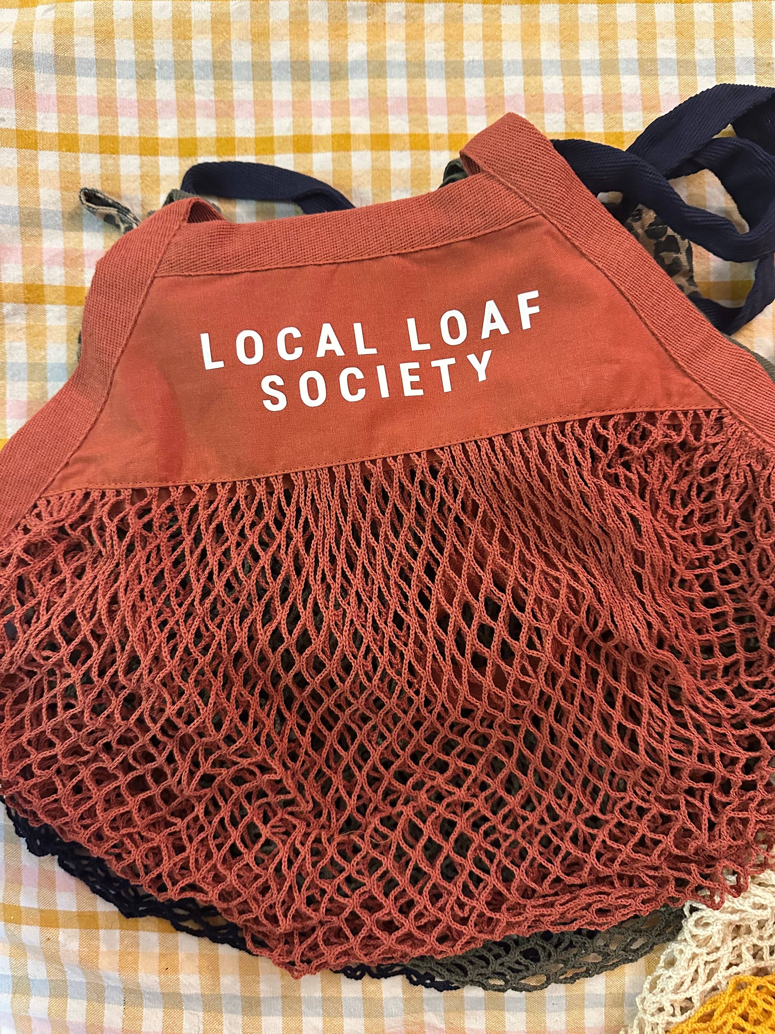 Mesh Grocery Shopper: Cream- dark green out for provisions / Regular