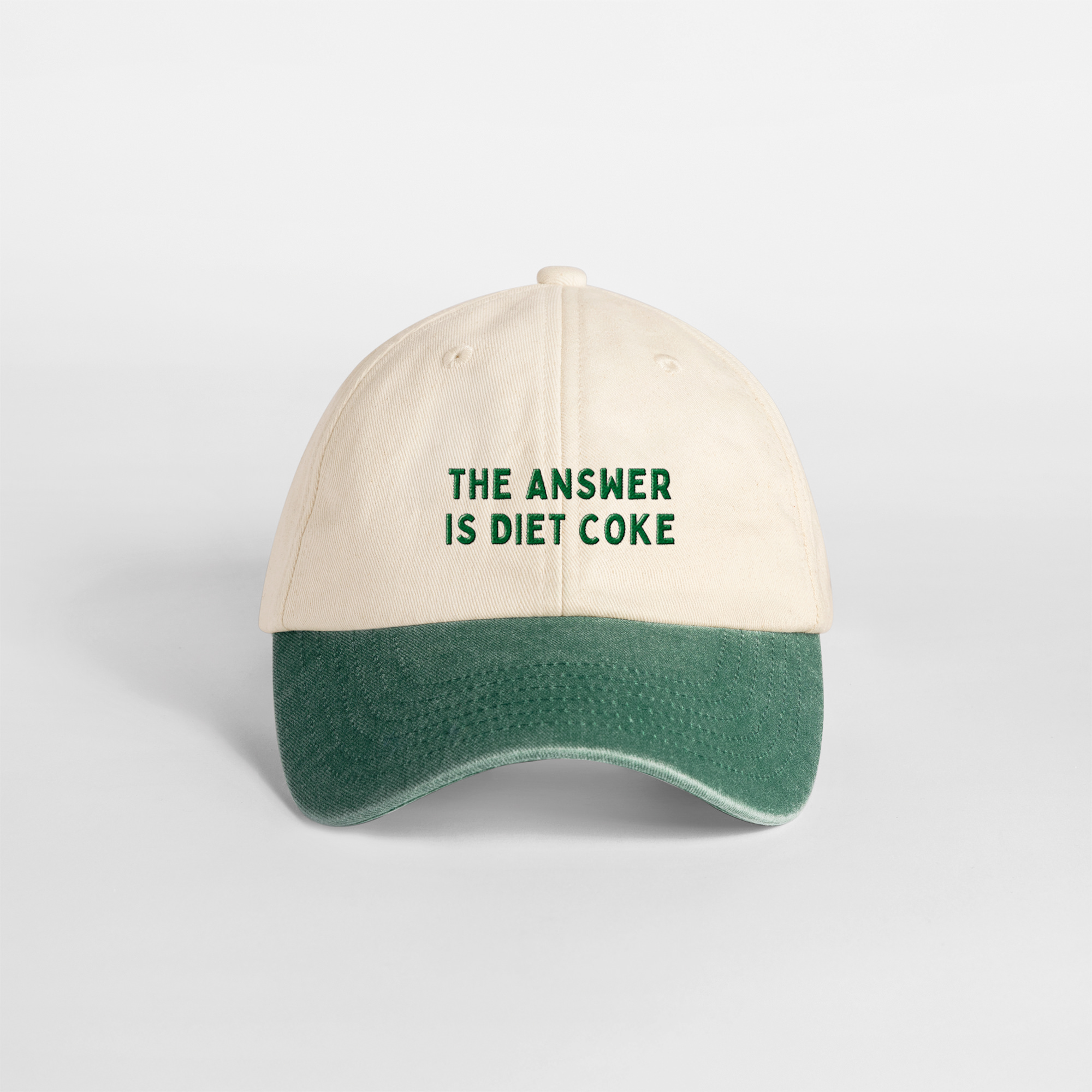 The Answer Is Diet Coke | Vintage Two Tone Cap: Vintage Sand