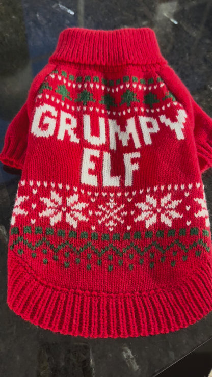 Festive ‘Grumpy Elf’ Dog Jumper